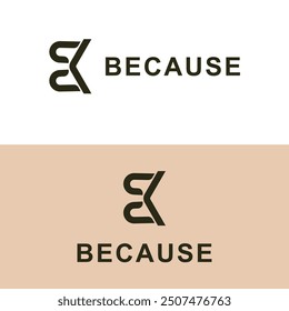 alphabet logo that combines 2 letters into one logo, symbol that is unique and original. consists of letters B and K. editable and easy to custom