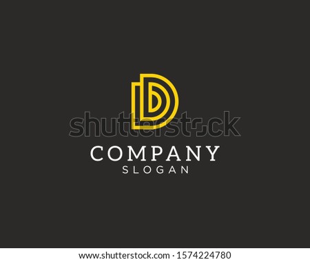 alphabet logo that combines 2 letters into one logo / symbol that is unique and original. consists of 2 letters D. editable and easy to custom