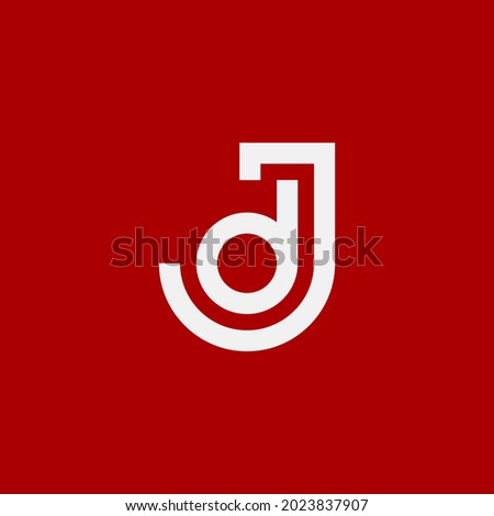 alphabet logo that combines 2 letters into one logo or symbol that is unique and original. consists of letters J and D. editable and easy to custom