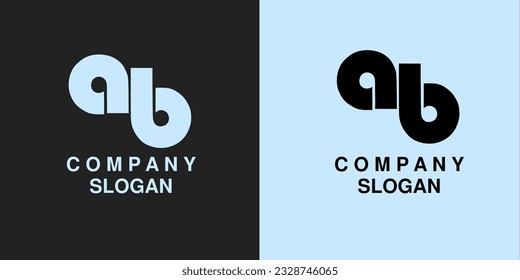 alphabet logo that consist of 2 letters into one logo which is uniqw. consists of letters a and B. Easy to edit and customize.