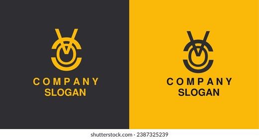 logotipo del alfabeto que consta de 2 letras en un logotipo único. consta de letras V y O. Fácil de editar y personalizar.