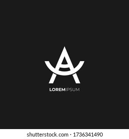 alphabet A logo vector isolated rounded and triangle view business identity corporate company good fod branding company corporate