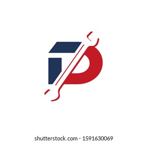 Alphabet Logo With Wrench Red Blue D 