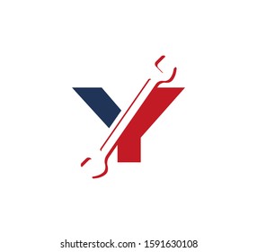 Alphabet Logo With Wrench Red Blue Y