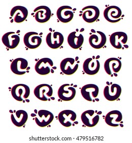 Alphabet logos with color shift. Font style, vector design template elements for your application or corporate identity.