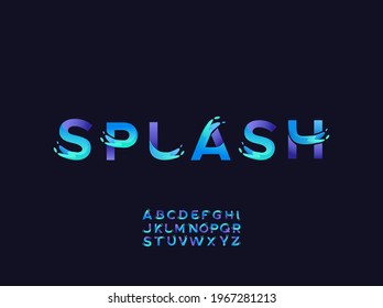 Alphabet logos with splashes. water slpash color style. Premium Vector 