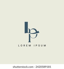 Alphabet LP and PL illustration monogram vector logo template