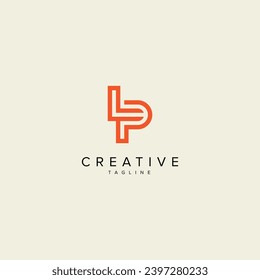 Alphabet LP PL letter modern monogram style logo vector template.