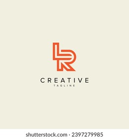 Letra alphabet LR RL plantilla vectorial moderna de logotipo de estilo monograma.