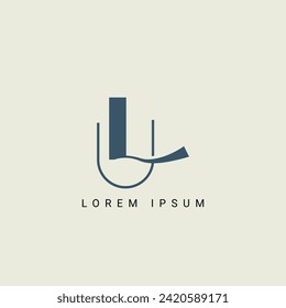 Alphabet LU and UL illustration monogram vector logo template