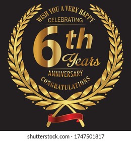 Alphabet Luxurious 6th anniversary logo, Vintage ornamental luxury anniversary logo design template: 100% vector best for t shirt, pillow,mug, sticker and other Printing media