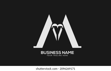 Plantilla de logotipo del vector de monograma abstracto de Alphabet M