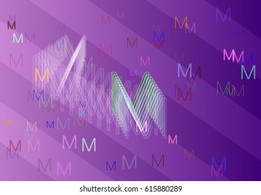 Alphabet M design icon