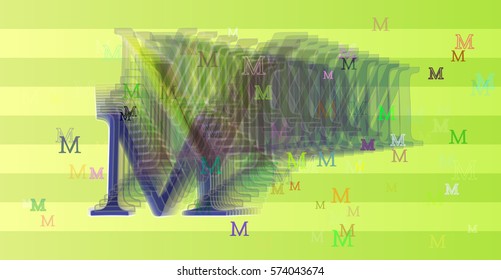 Alphabet M elements vector