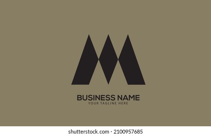 Alphabet M initial mountian desert vector logo template