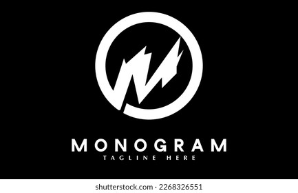 Alfabeto M letra modelo de logotipo de vector monograma abstracto