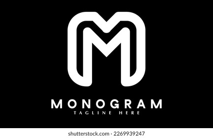 Alphabet m logo vector monograma abstracto