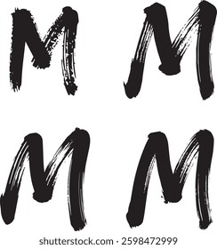 Alphabet M logo and brush Stroke