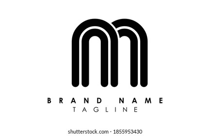 Letras con el logotipo Alphabet M Logotipo inicial Monograma