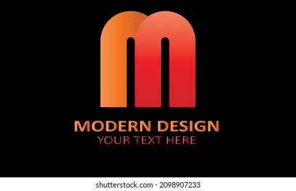 Alphabet m modern shape abstract monogram vector logo template