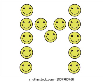 alphabet "M" is smile vector and font.