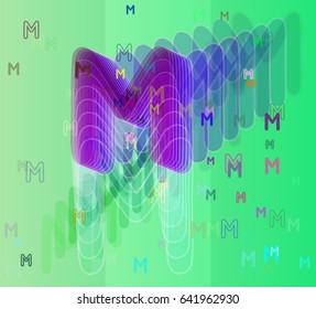 Alphabet M texture art