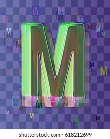 Alphabet M texture vector