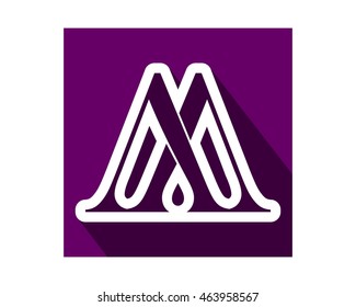 alphabet M alphabet typography font uppercase image vector icon purple