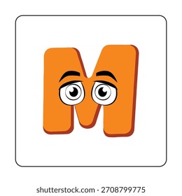 Tarjetas de dibujos animados de Vector Alphabet M