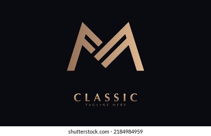 alphabet m vector logo monograme template