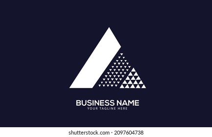 Alphabet AM or MA arrow mountain vector logo template
