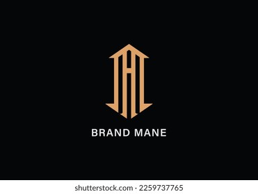 Alphabet MA or AM illustration monogram vector logo template in silver color and black background
