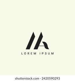 Alphabet MA and AM illustration monogram vector logo template