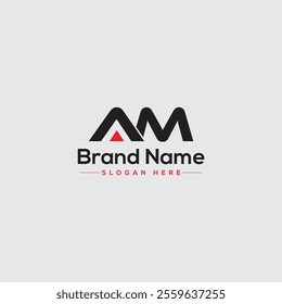 Alphabet MA and AM illustration monogram vector logo template
