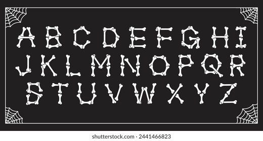 Alphabet made of bones. Halloween alphabet