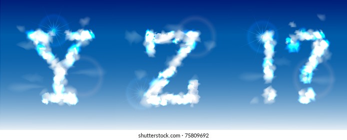alphabet made of clouds