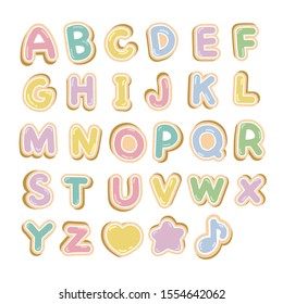 Alphabet made of cookies A to Z