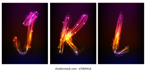 alphabet "made of light" collection