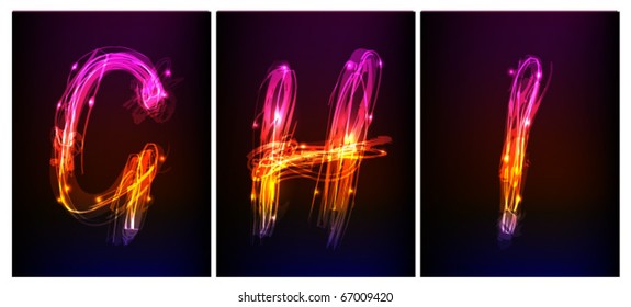 alphabet "made of light" collection