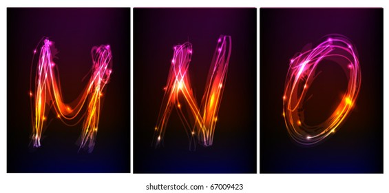 alphabet "made of light" collection