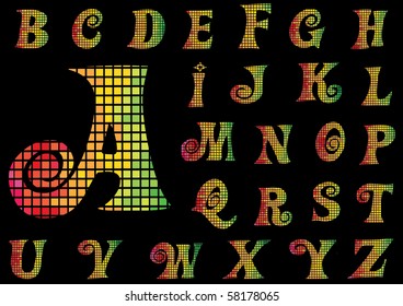 alphabet made from square