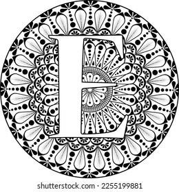 Alphabet Mandala Coloring Page For Kids