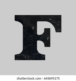 Alphabet marble font  f