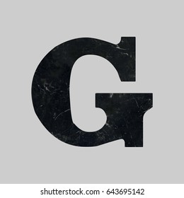 Alphabet marble font  g