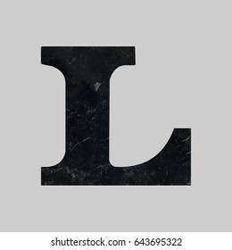 Alphabet marble font  l