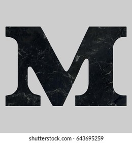 Alphabet marble font  m