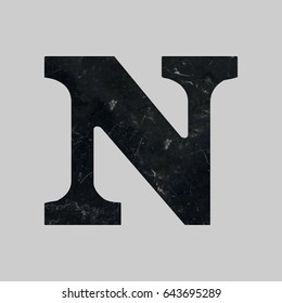 Alphabet marble font  n