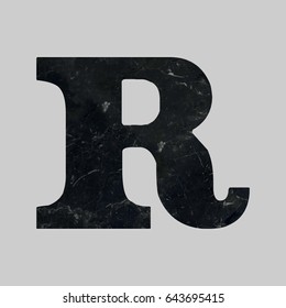 Alphabet marble font  r