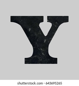 Alphabet marble font  y