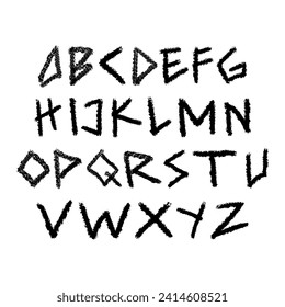 Alphabet Marker Doodle Grunge Font. Its Eps File, Easy To Edit.